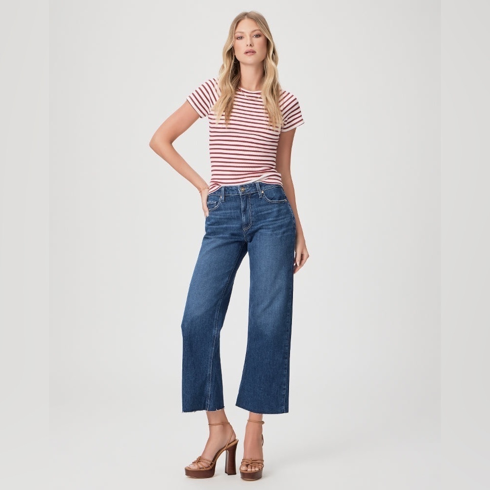 Paige Designer Blue Denim Leenah Ankle High Rise Jeans Women’s Size 32